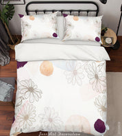 3D Floral Heronsbill Round Quilt Cover Set Bedding Set Duvet Cover Pillowcase 292