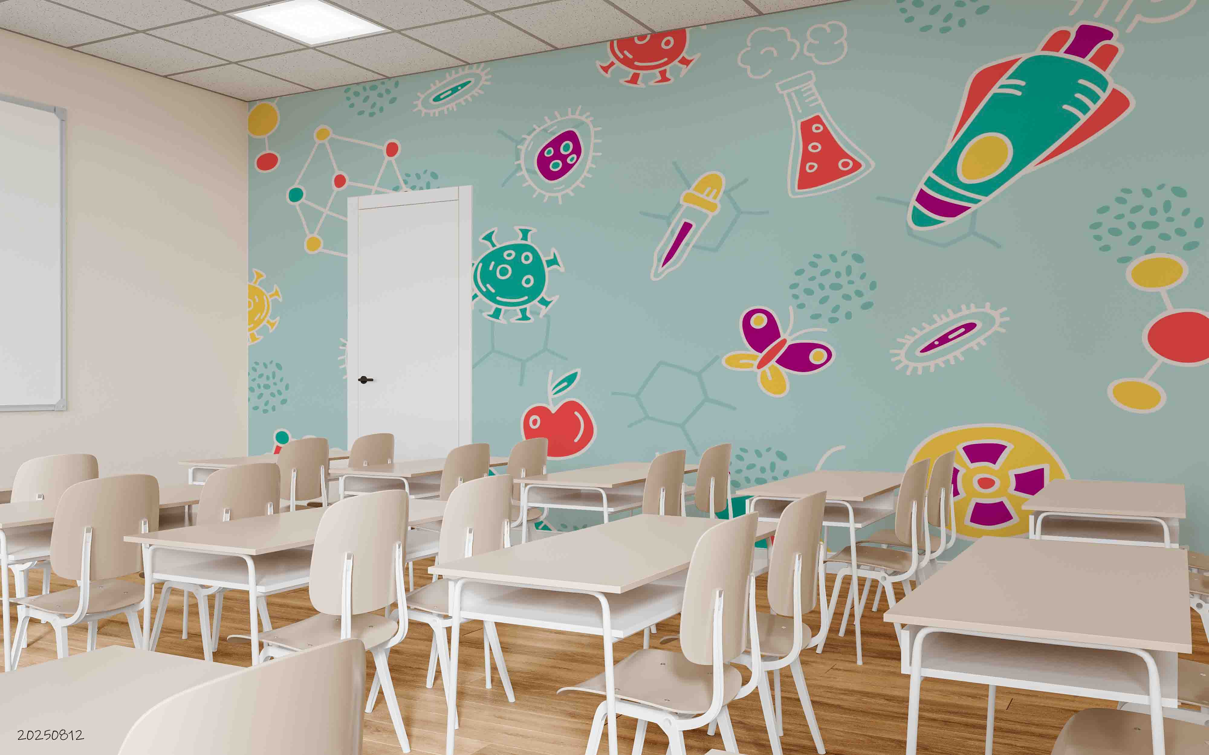3D School STEM Science Lab Classroom Teaching Aid Wall Mural Wallpaper 40