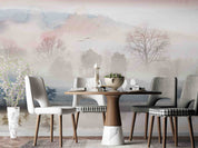 3D Watercolor Grey Mountains Lake Wallpaper Wall Mural Wall Decor Wall Art Wall Sticker Remoable Wallpaper LQH 41