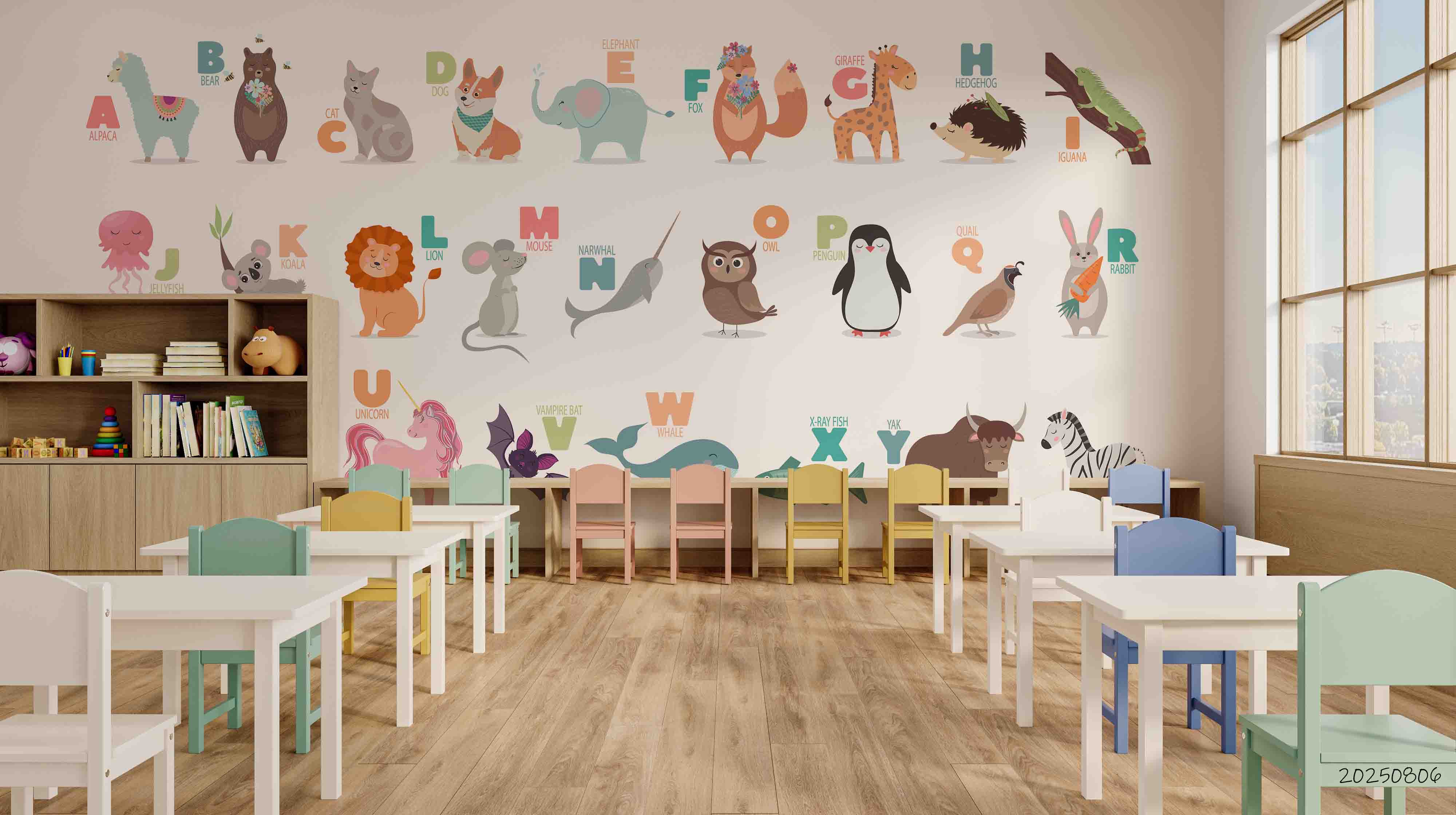 3D Childcare Nursery School Cartoon Schoolyard Children Wall Mural Wallpaper JN