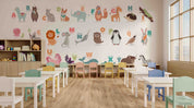 3D Childcare Nursery School Cartoon Schoolyard Children Wall Mural Wallpaper JN