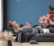 3D Blue Sky Pink Floral Wallpaper Wall Mural Wall Decor Wall Art Wall Sticker Remoable Wallpaper