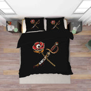 3D Floral Dagger Black Quilt Cover Set Bedding Set Duvet Cover Pillowcase 379
