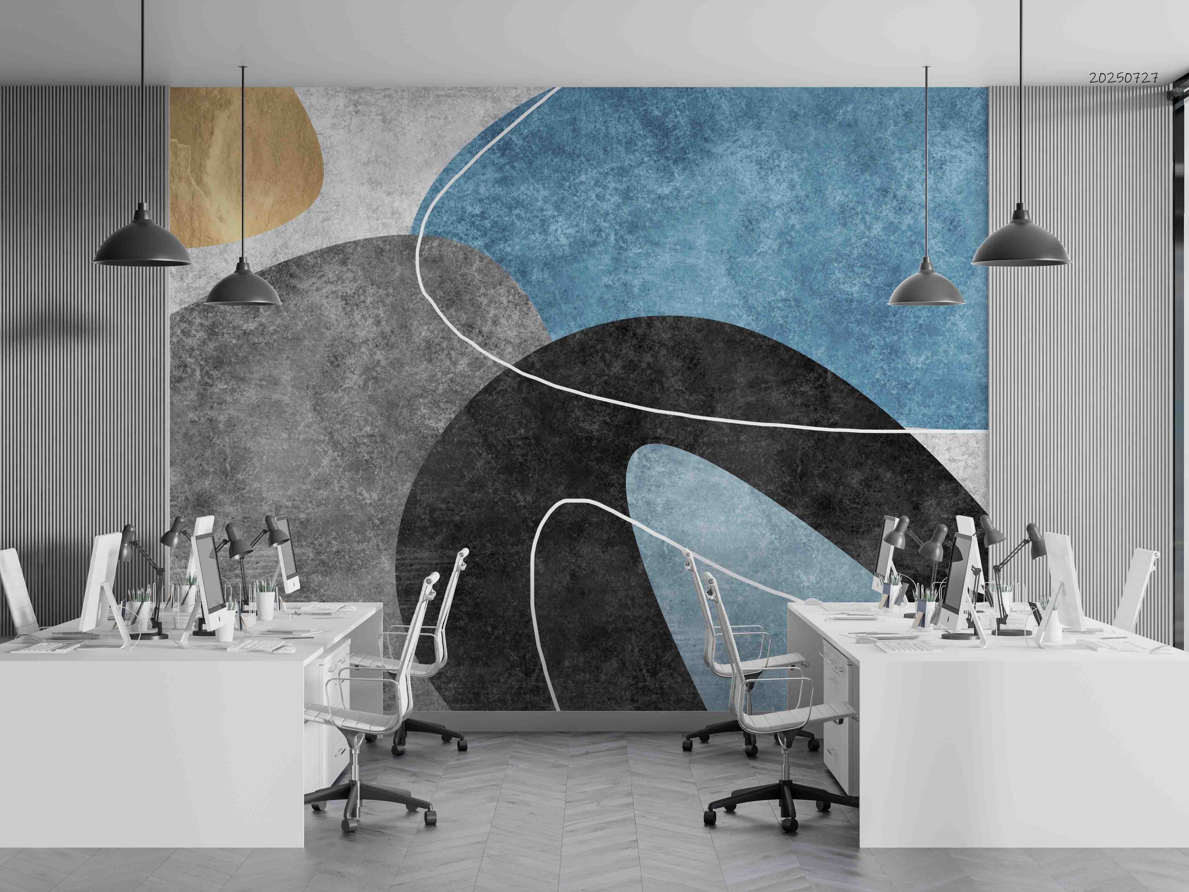 3D Office Business Commerce Geometric Lines Wall Mural Wallpaper 19