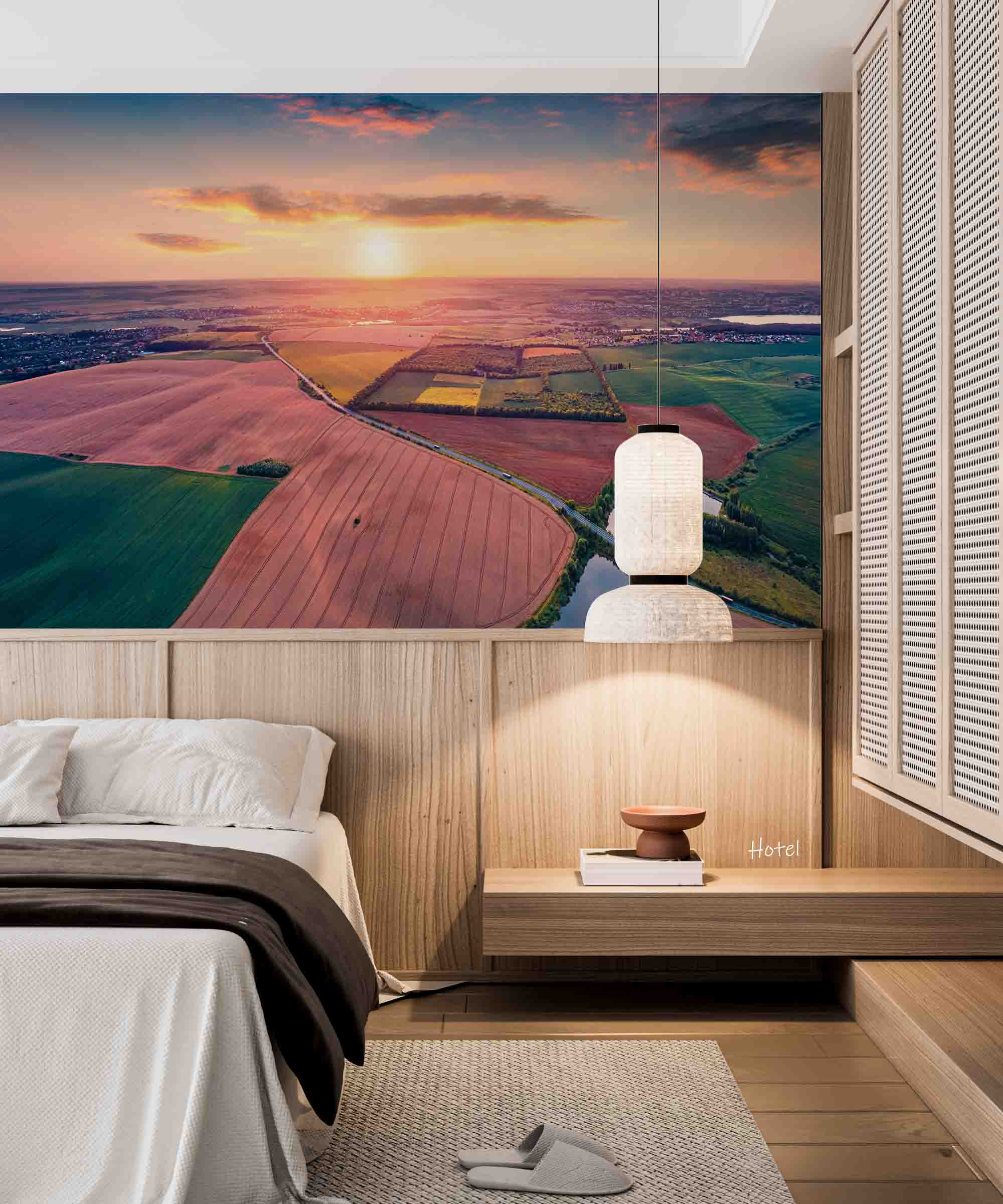 3D Hotel Inn Motel Hostel Resort Manor Scenery Sunrise Wall Mural Wallpaper 4