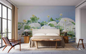 3D Pond Lotus Lotus Leaf Stone Scenery Wallpaper Wall Mural Wall Decor Wall Art Wall Sticker Remoable Wallpaper LQH 23