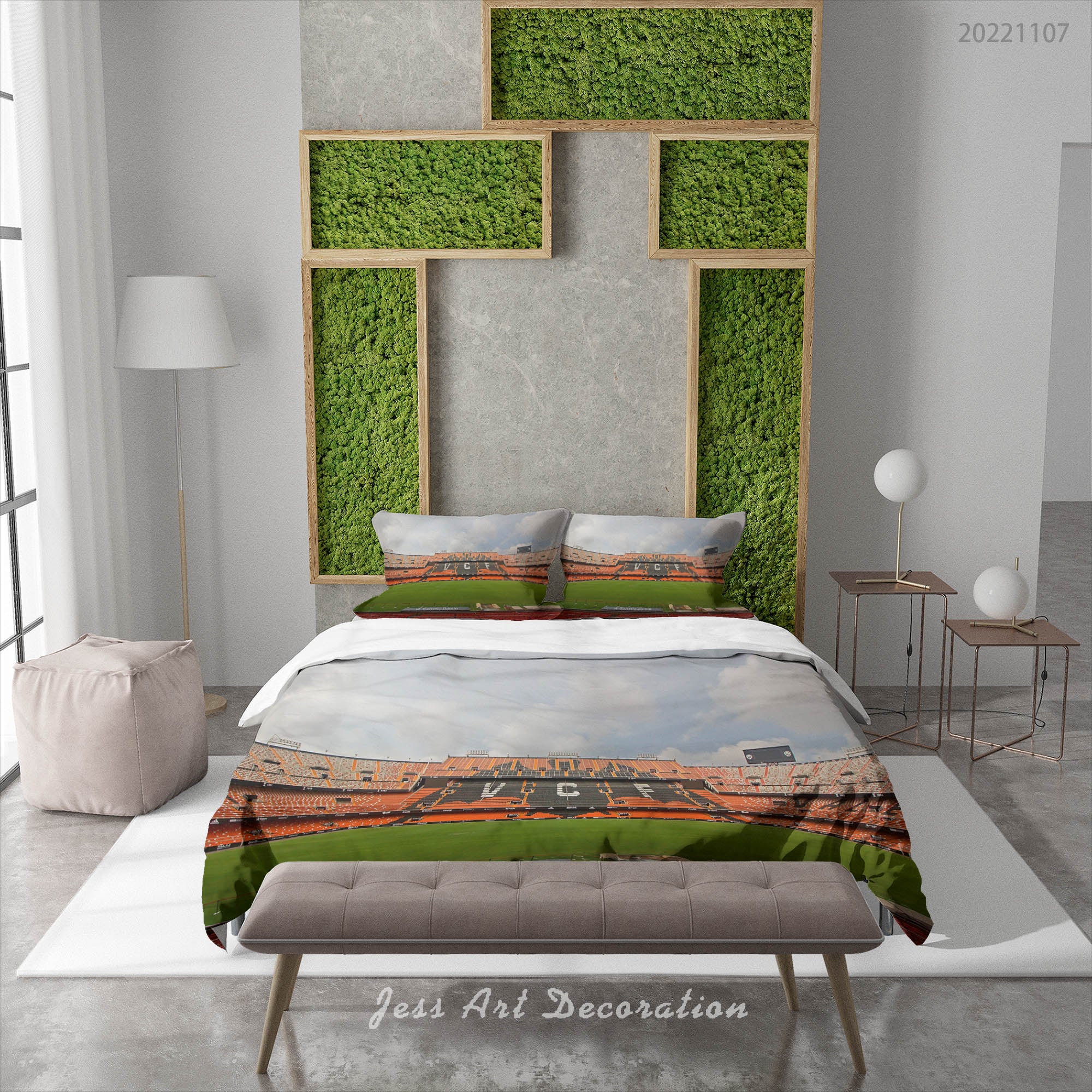 3D Valencia Football Field Spectator Seats Sky Quilt Cover Set Bedding Set Duvet Cover Pillowcase 848
