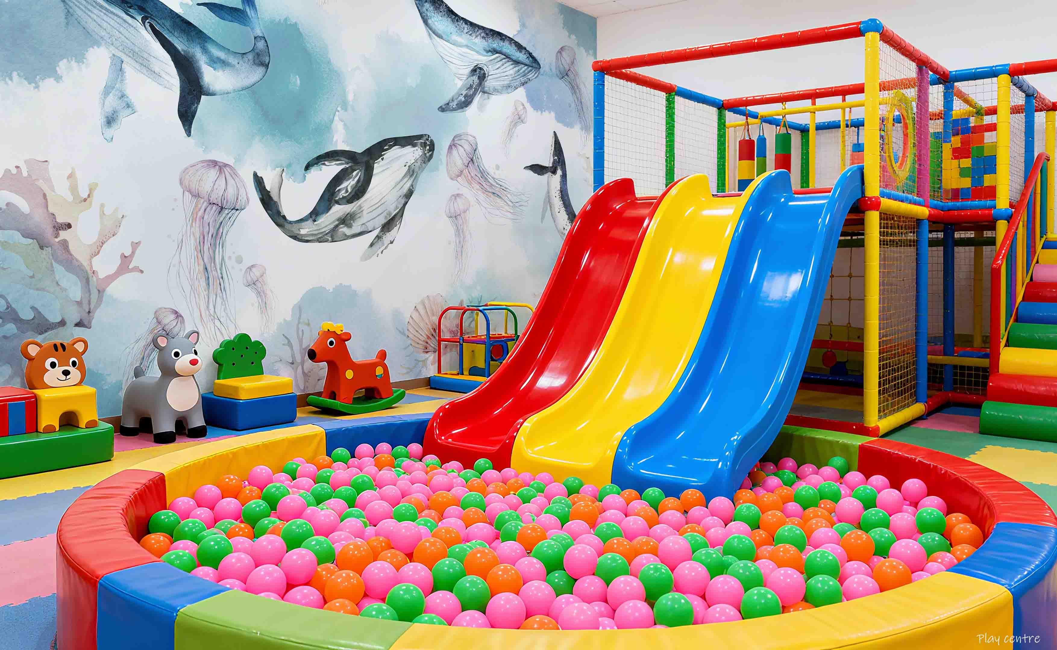 3D Play Centre Amusement Park Funfair Carnie Whale Wall Mural Wallpaper 18