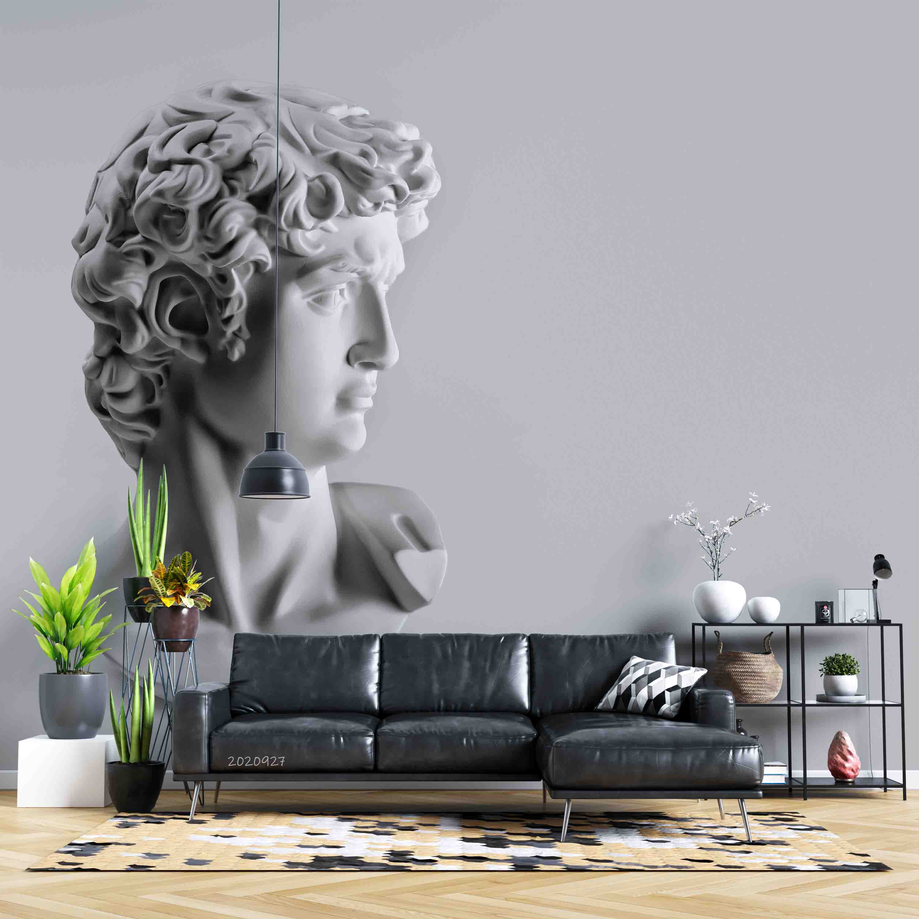 3D Sculpture Woman Hand Gray Wall Mural Wallpaper YXL 2443