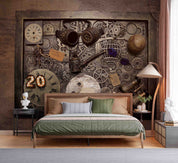 3D Retro Mechanical Clock Gear Steampunk Wallpaper Wall Mural Wall Decor Wall Art Wall Sticker Remoable Wallpaper