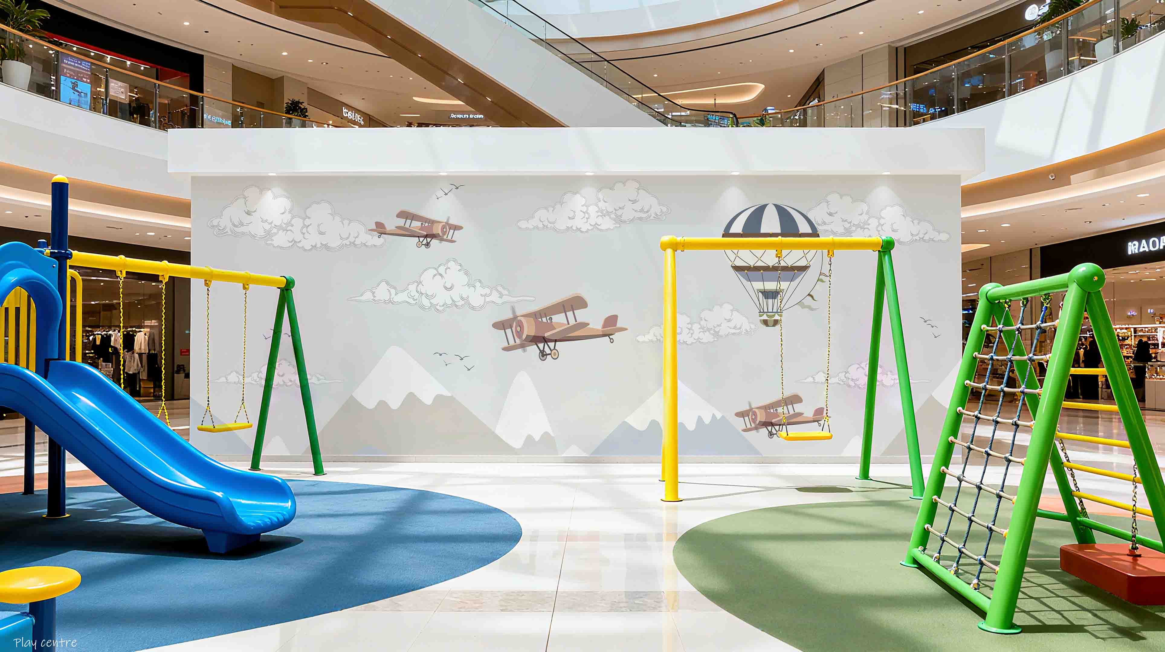 3D Play Centre Amusement Park Funfair Carnie Cartoon Mountains Wall Mural Wallpaper 20