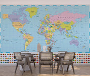 3D Classic World Map Wall Mural Wallpaper GD 3806- Jess Art Decoration