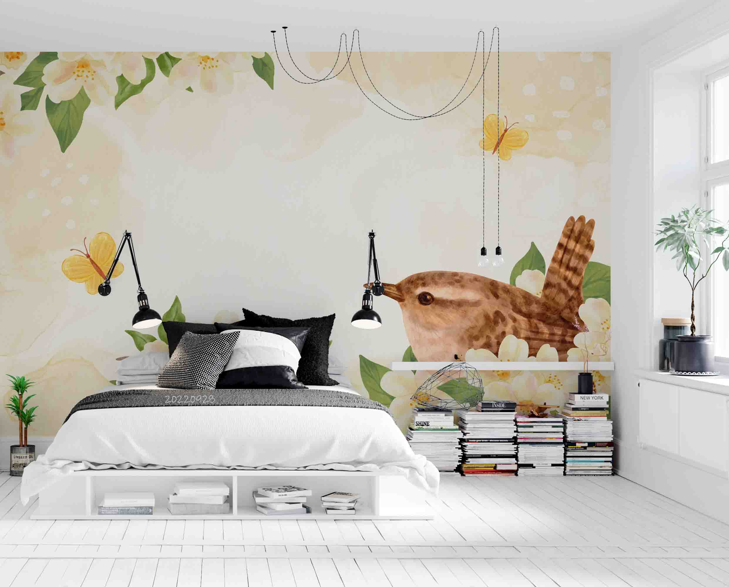 3D Watercolor Spring Floral Background Wall Mural Wallpaper GD 3298- Jess Art Decoration