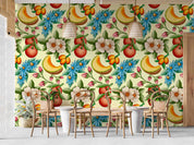 3D Floral Hami Melon Apple Leaf Wall Mural Wallpaper YXL 292