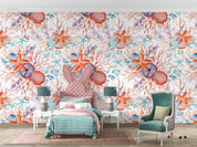 3D Animal Starfish Conch Coral Fish Sea Wall Mural Wallpaper YXL 61