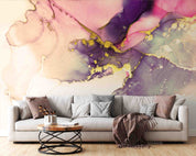 3D Abstract Damaskeen Crack Gold Dust Wall Mural Wallpaper YXL 601
