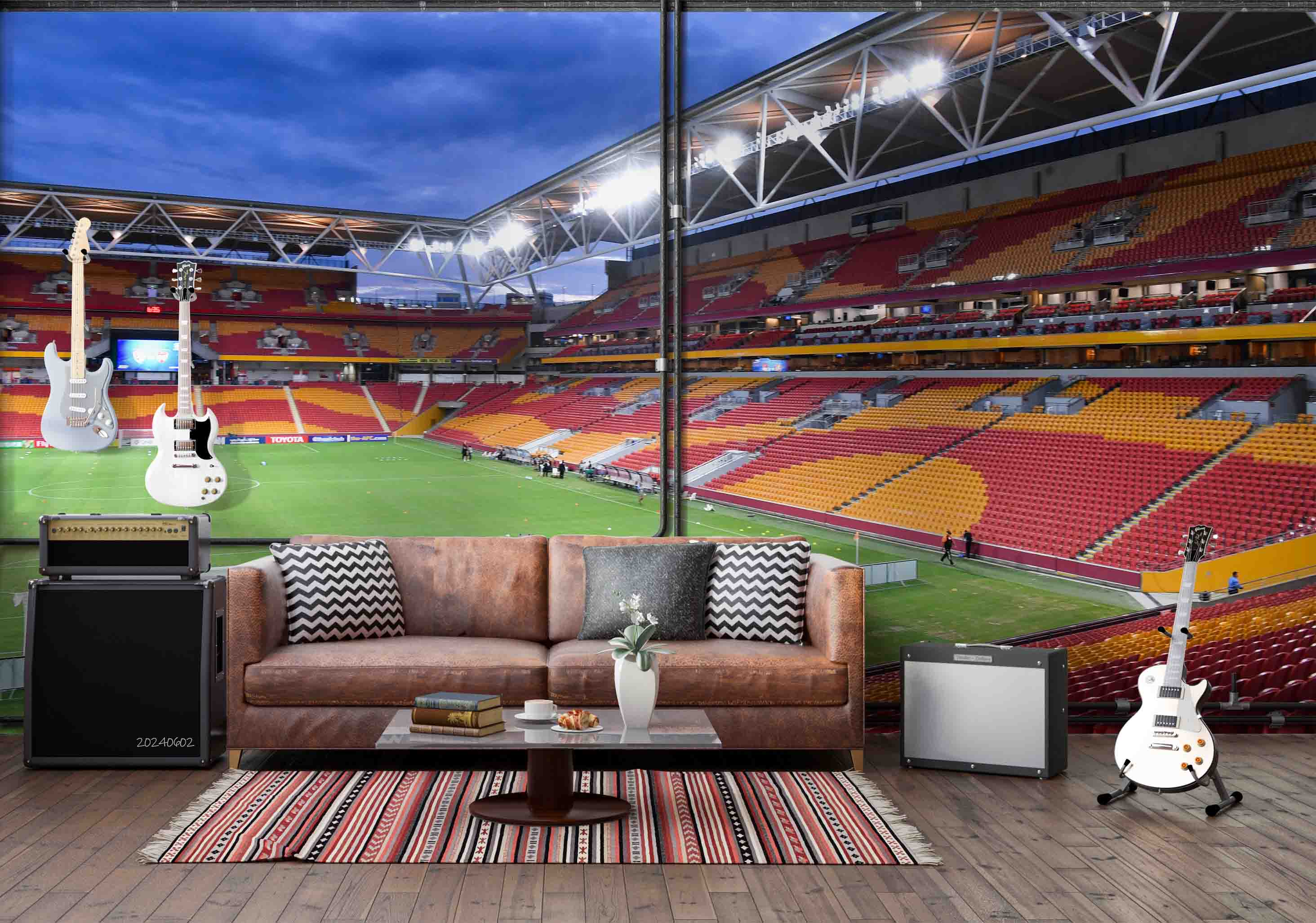 3D Architecture Stadium Lamplight Auditorium Wall Mural Wallpaper YXL 468