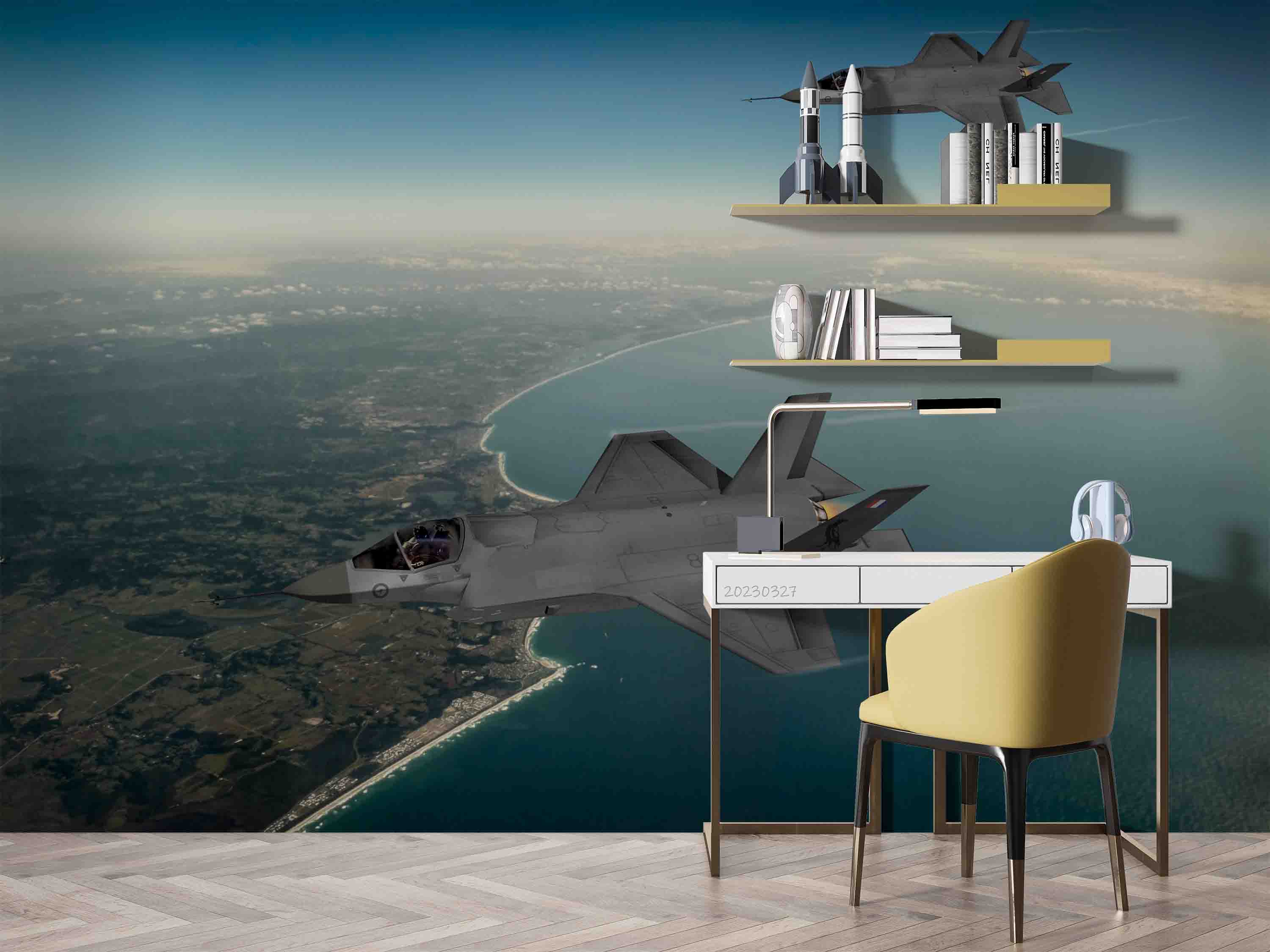 3D F-35 Lightning II Fighter Aircraft Australia Tweed Heads Wall Mural Wallpaper GD 5472- Jess Art Decoration