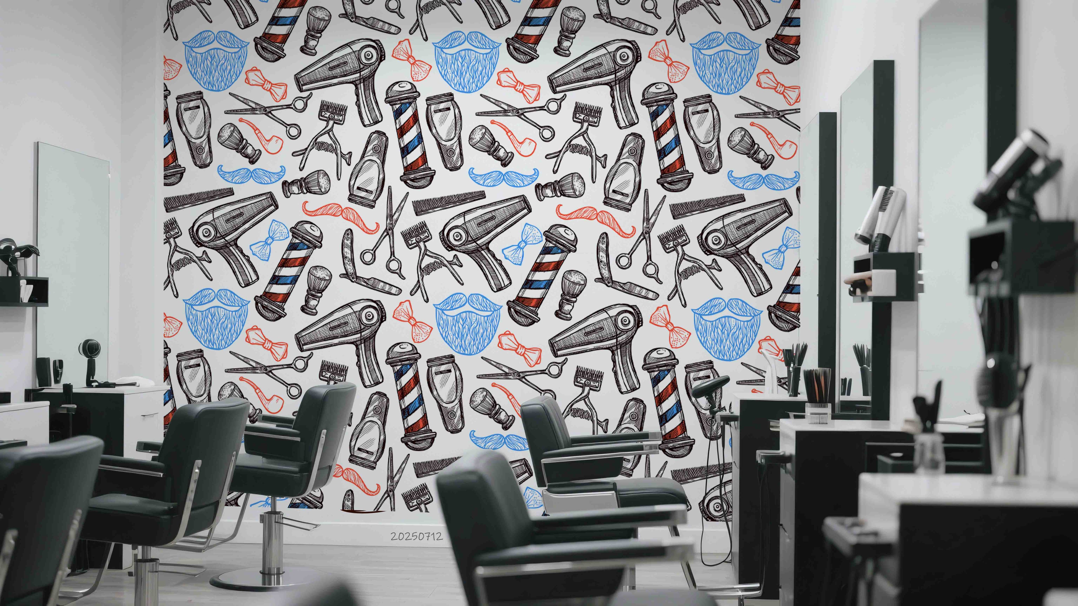 3D Salon Shop Beauty Salon Barber Shop Pattern Wall Mural Wallpaper 66