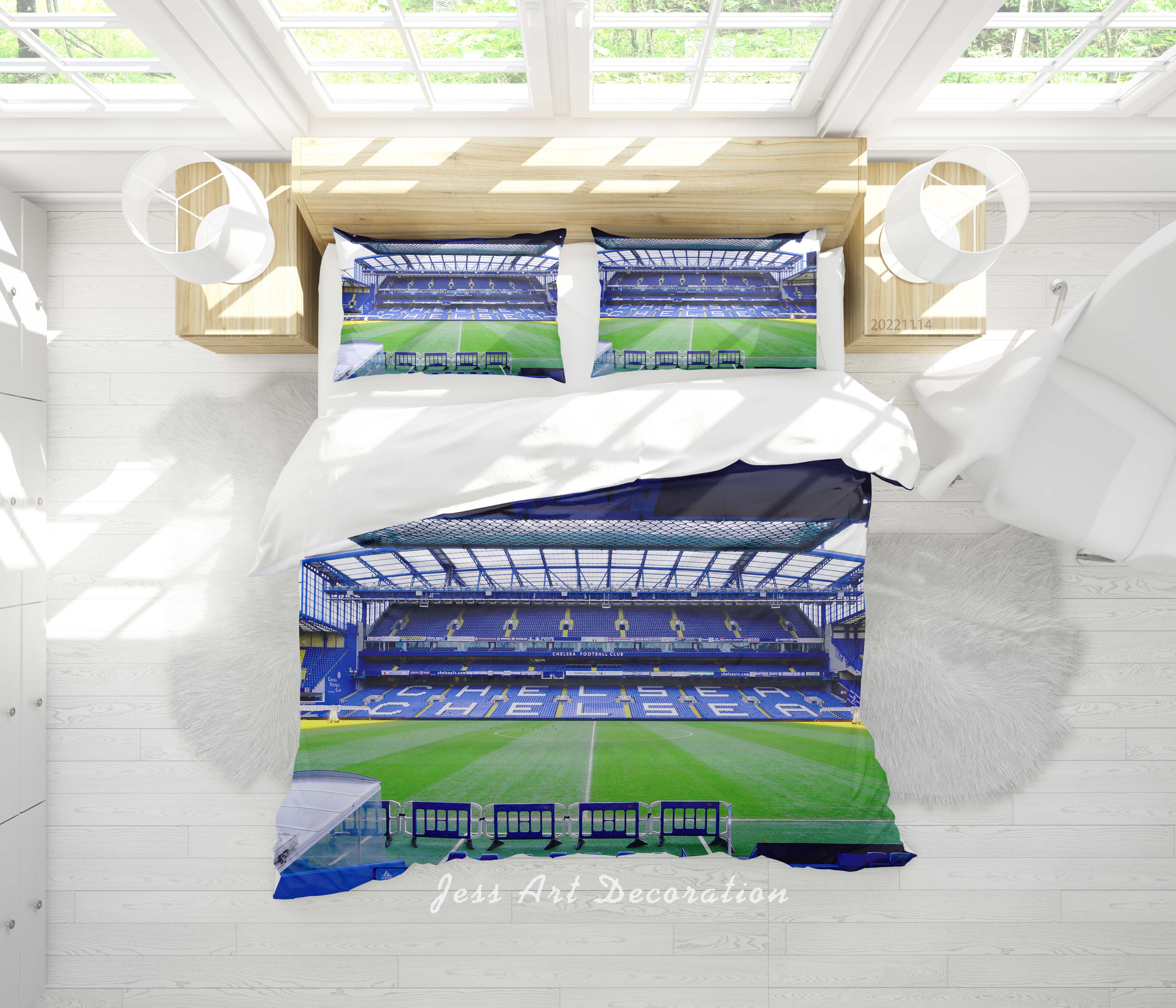 3D Chelsea Football Club Spectator Seats Quilt Cover Set Bedding Set Duvet Cover Pillowcase 935