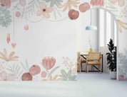 3D Watercolor Floral Illustration Background Wall Mural Wallpaper GD 3305- Jess Art Decoration
