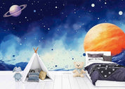 3D Watercolour The Earth Wave Point Wall Mural Wallpaper YXL 188