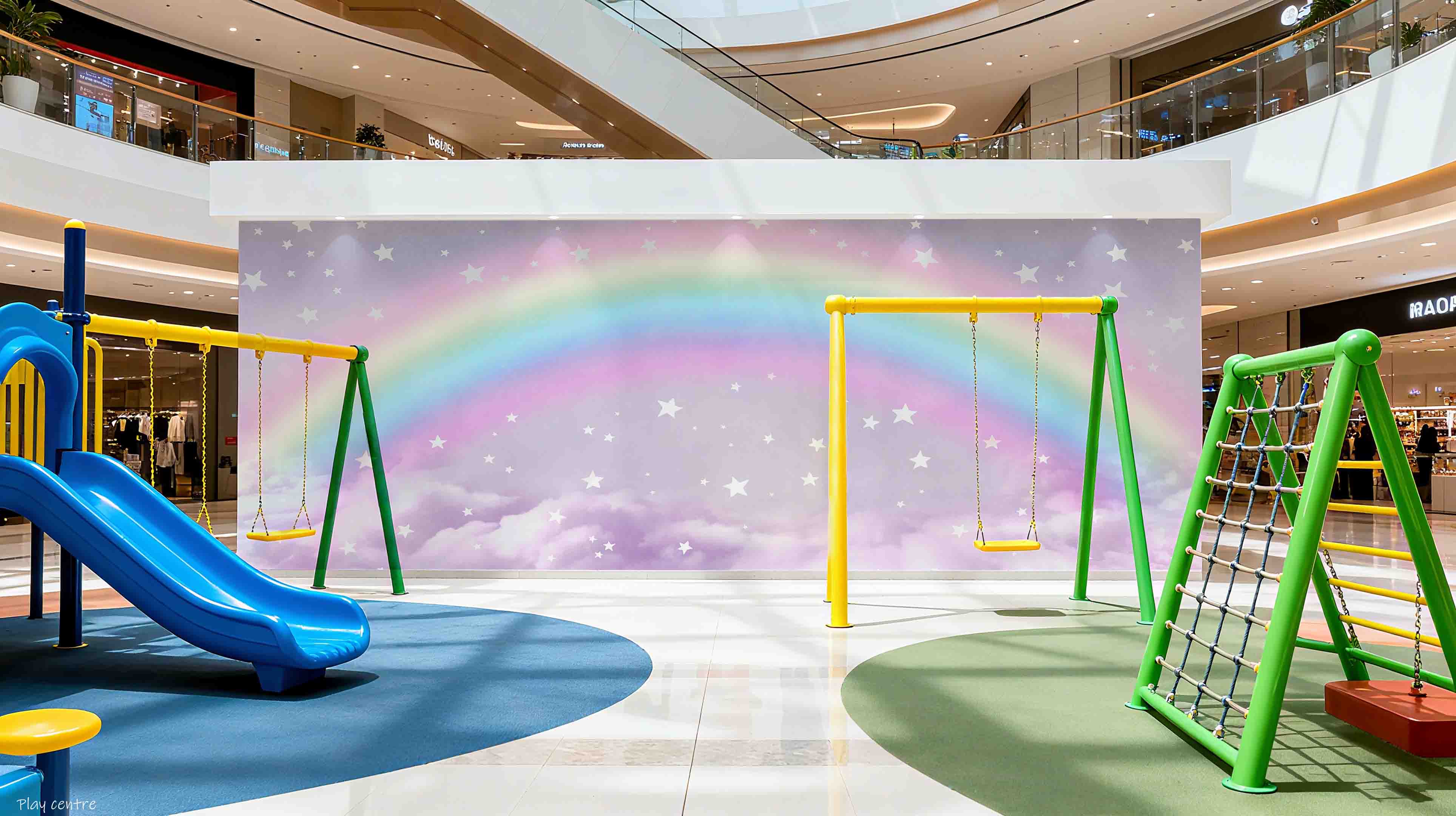 3D Play Centre Amusement Park Funfair Carnie Rainbow Clouds Wall Mural Wallpaper 12