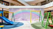 3D Play Centre Amusement Park Funfair Carnie Rainbow Clouds Wall Mural Wallpaper 12