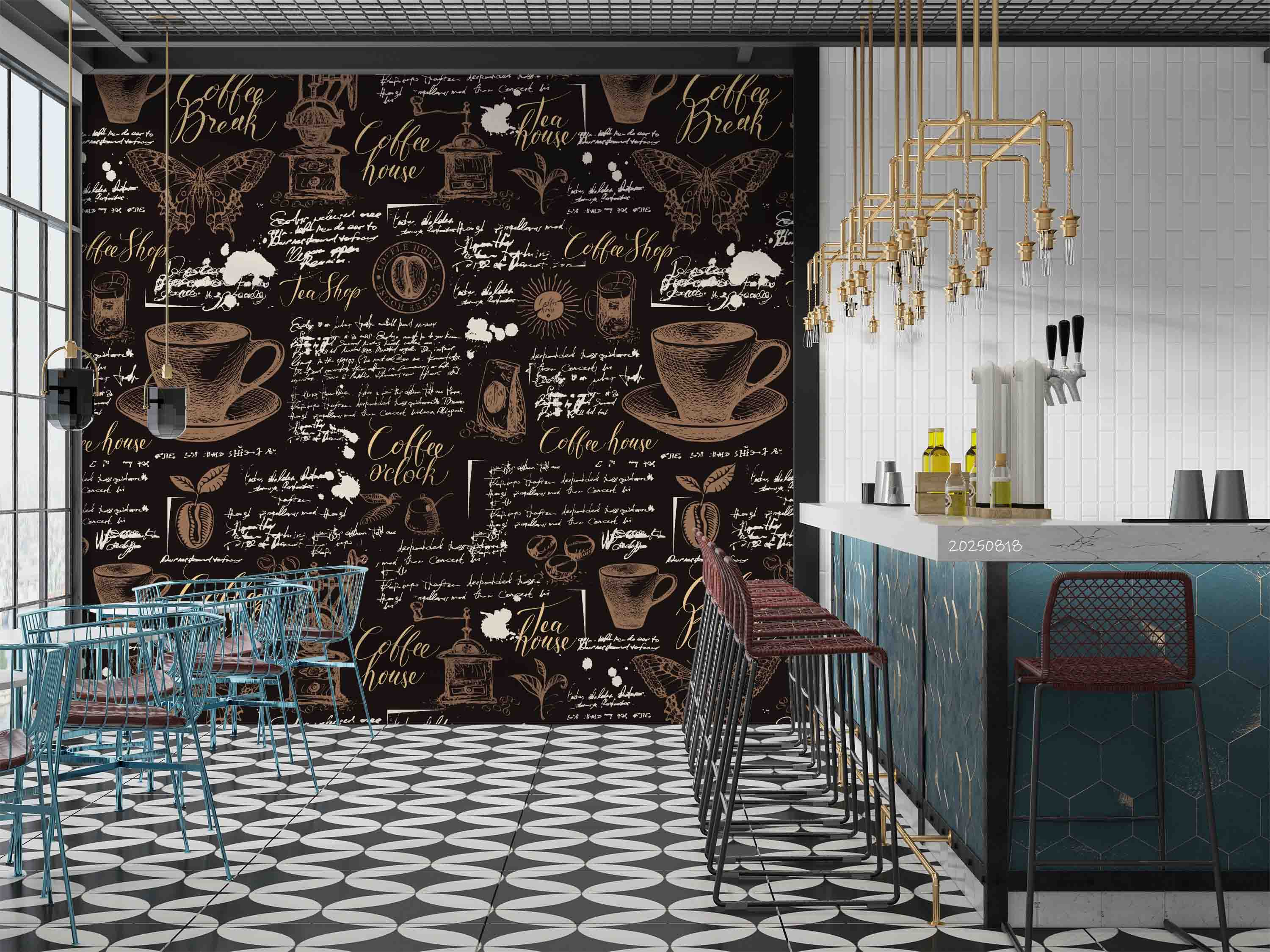 3D Coffee Shop Dessert Wall Mural Wallpaper 23