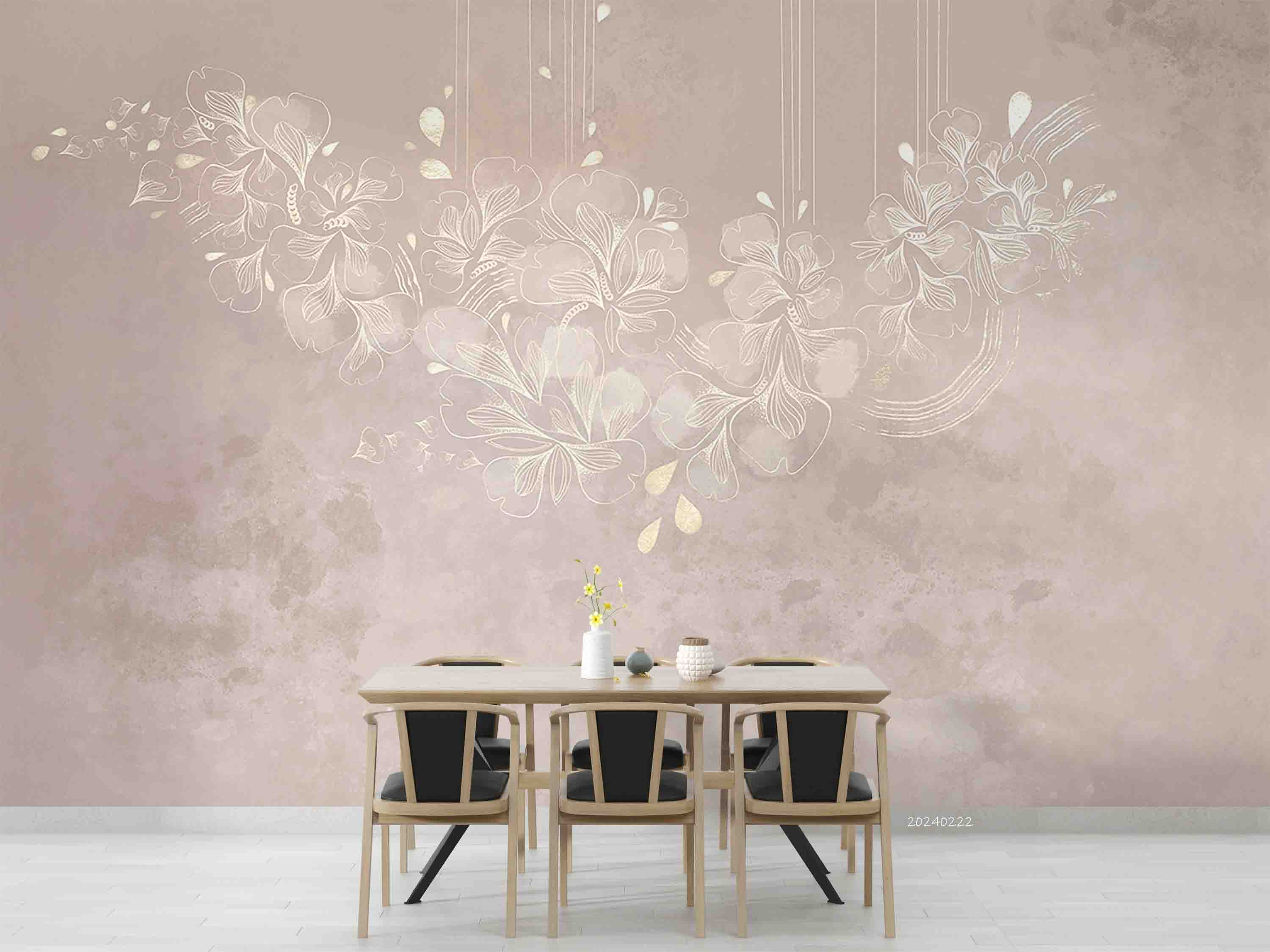 3D Abstract Grey Leaf Floral Wallpaper Wall Mural Wall Decor Wall Art Wall Sticker Remoable Wallpaper LQH 31