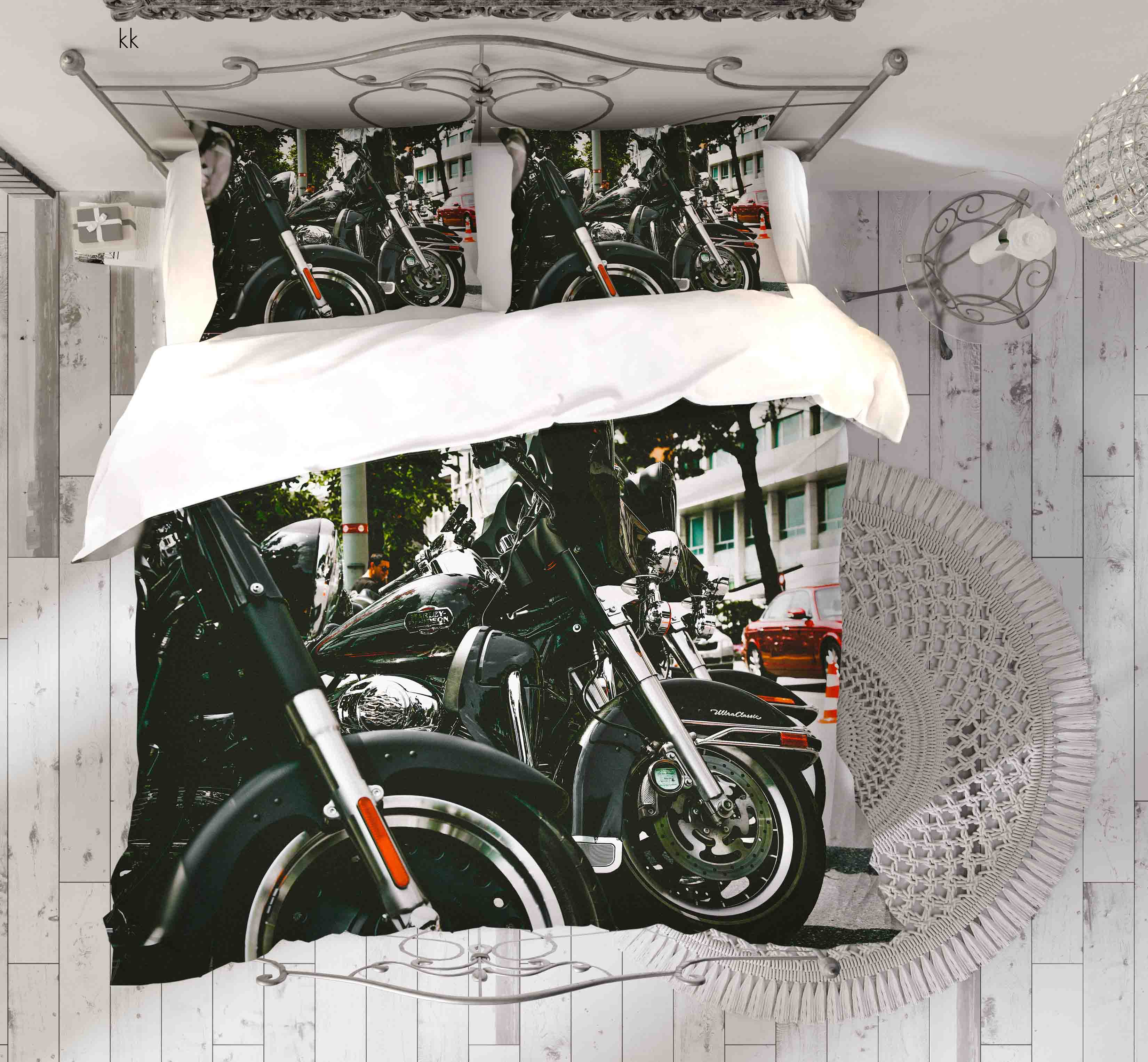 3D Motorbike Tree House Quilt Cover Set Bedding Set Duvet Cover Pillowcase 445