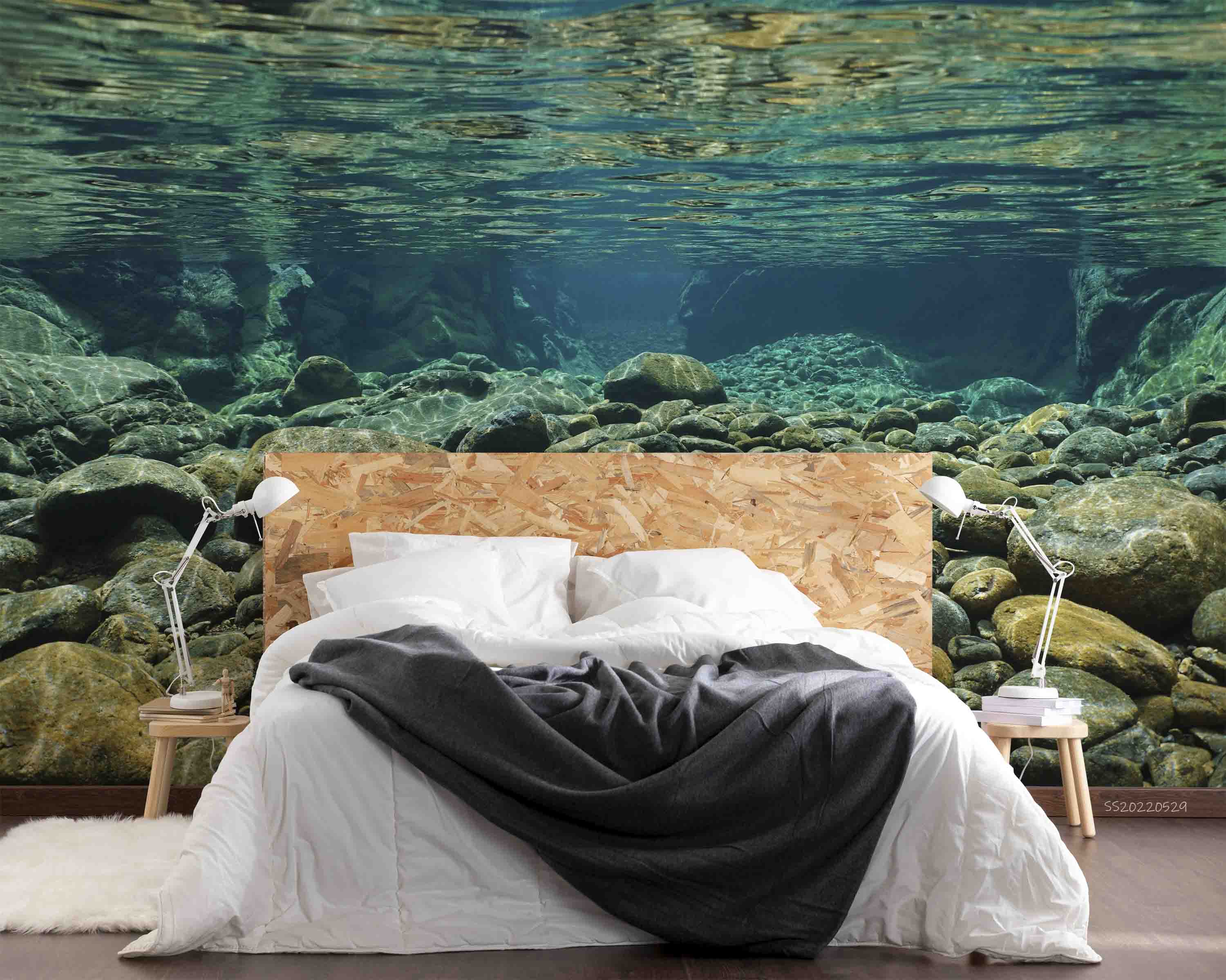 3D Grande Terre Dumbea River Riverbed Rock New Caledonia Wall Mural Wallpaper GD 4372- Jess Art Decoration