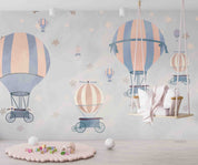 3D Hydrogen Balloon Star Sky Blue Wall Mural Wallpaper YXL 359