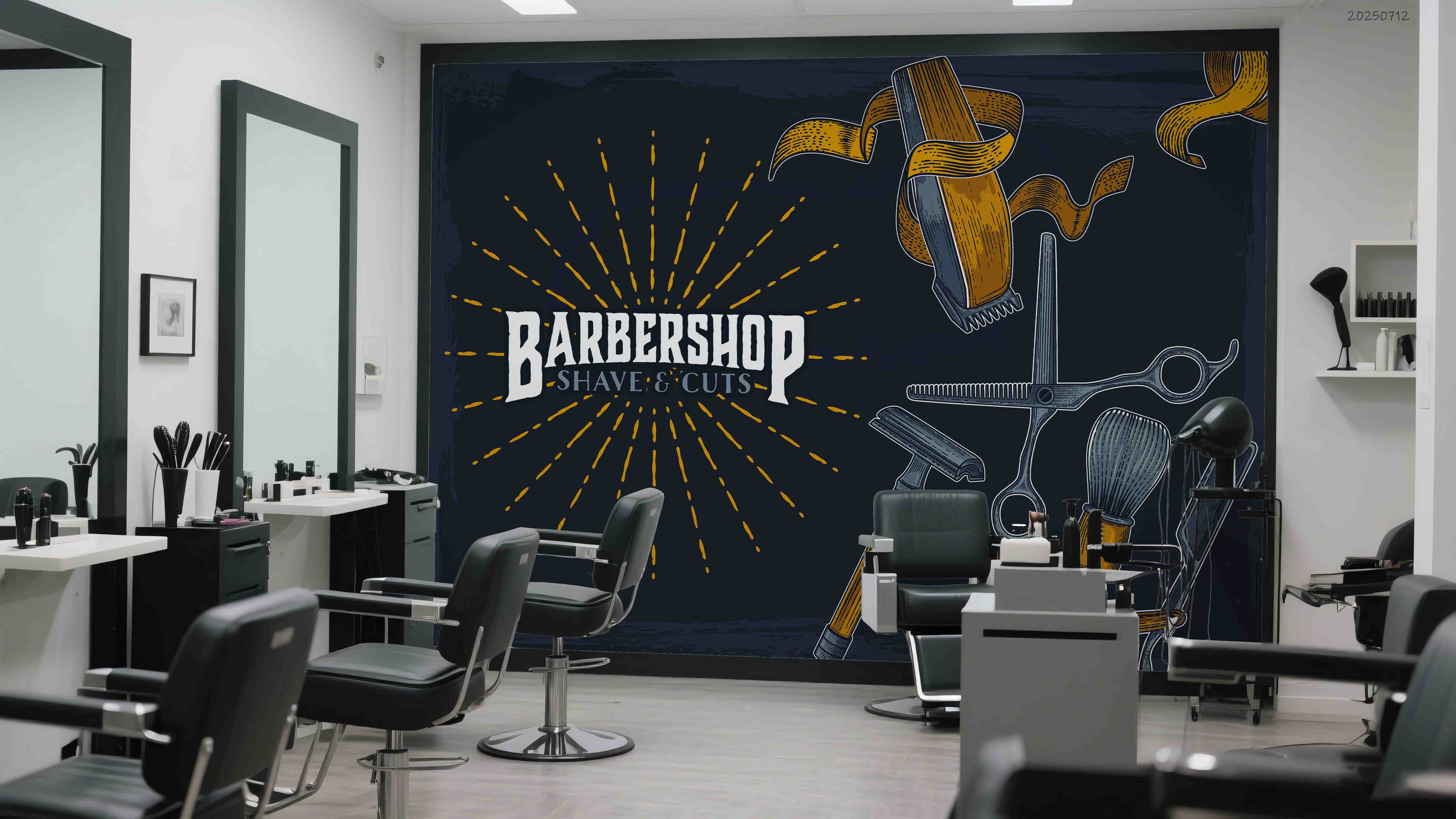 3D Barber Shop Hair Salon Haircut Specialist Shaving Wall Mural Wallpaper 16