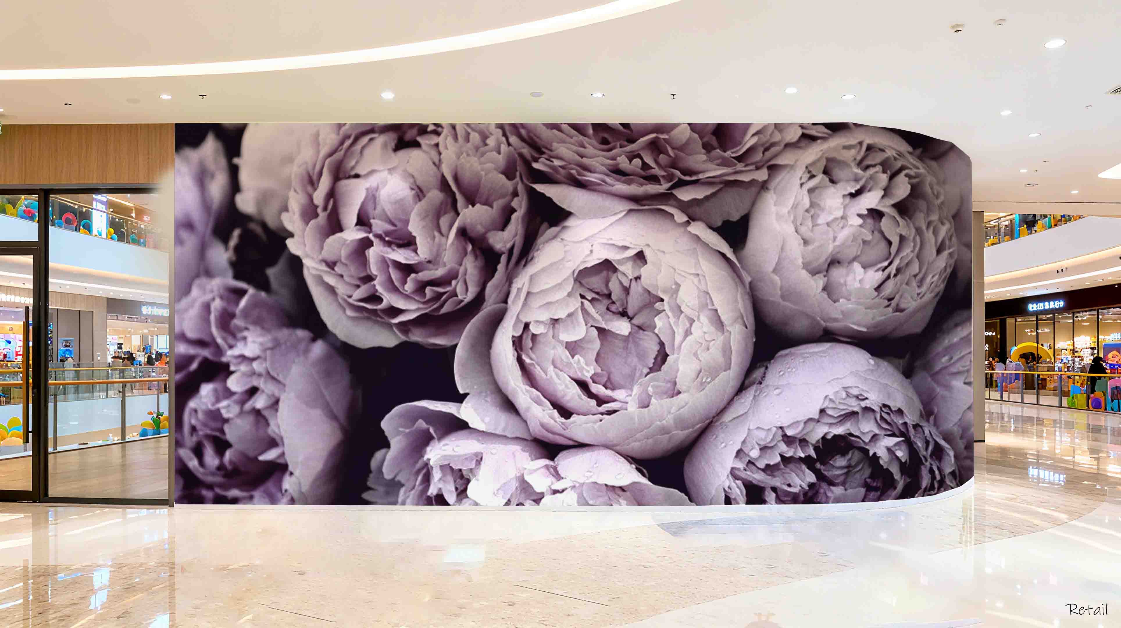 3D Retail Shop Store Market Trade Purple Floral Wall Mural Wallpaper 10
