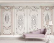 3D Classic Grey Panel elegant vintage wall panel wall mural wallpaper for bedroom - view 4