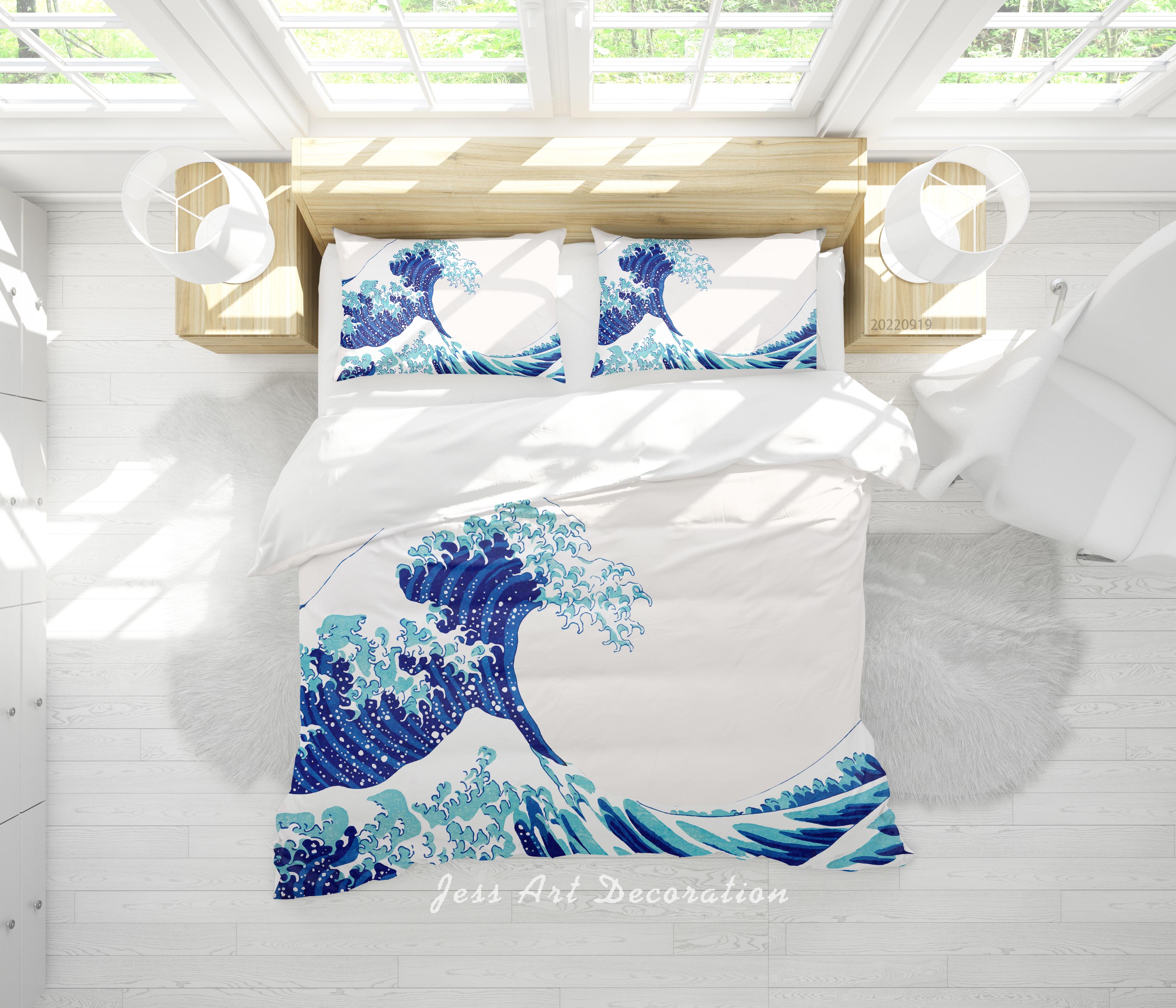 3D Sea Spindrift Wave Quilt Cover Set Bedding Set Duvet Cover Pillowcase 258