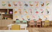 3D Childcare Nursery School Cartoon Kids Animals Letters Wall Mural Wallpaper JN 68