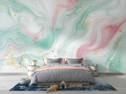 3D Abstract Damaskeen Gold Dust Texture Wall Mural Wallpaper YXL 631