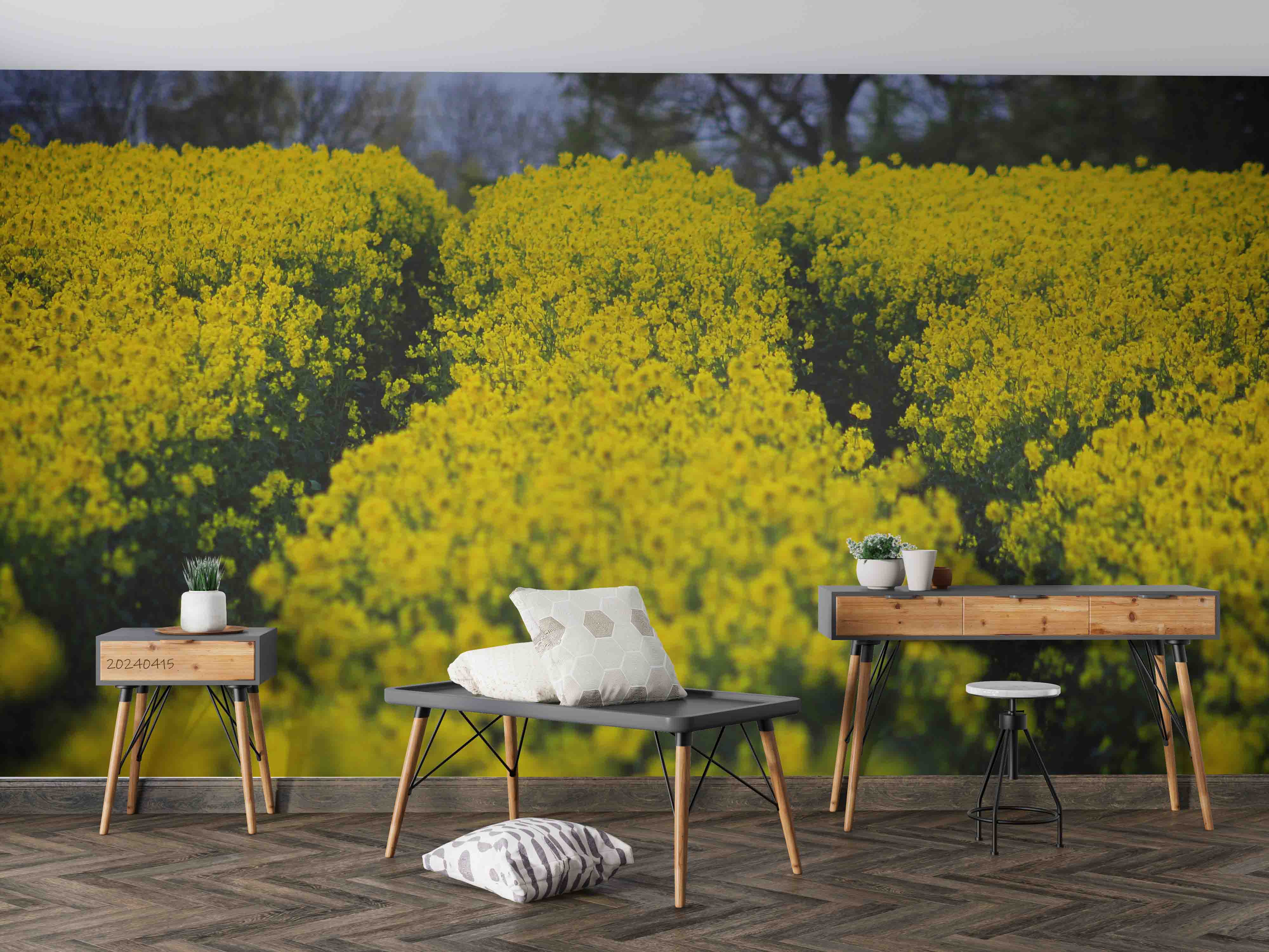 3D Yellow Rapeseed Field Flower Wallpaper Wall Mural Wall Decor Wall Art Wall Sticker Remoable Wallpaper
