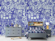 3D Retro Automotive Engineering Blueprint Style Steampunk Wallpaper Wall Mural Wall Decor Wall Art Wall Sticker Remoable Wallpaper