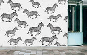 3D Retail Shop Store Market Trade Zebra Pattern Wall Mural Wallpaper 25