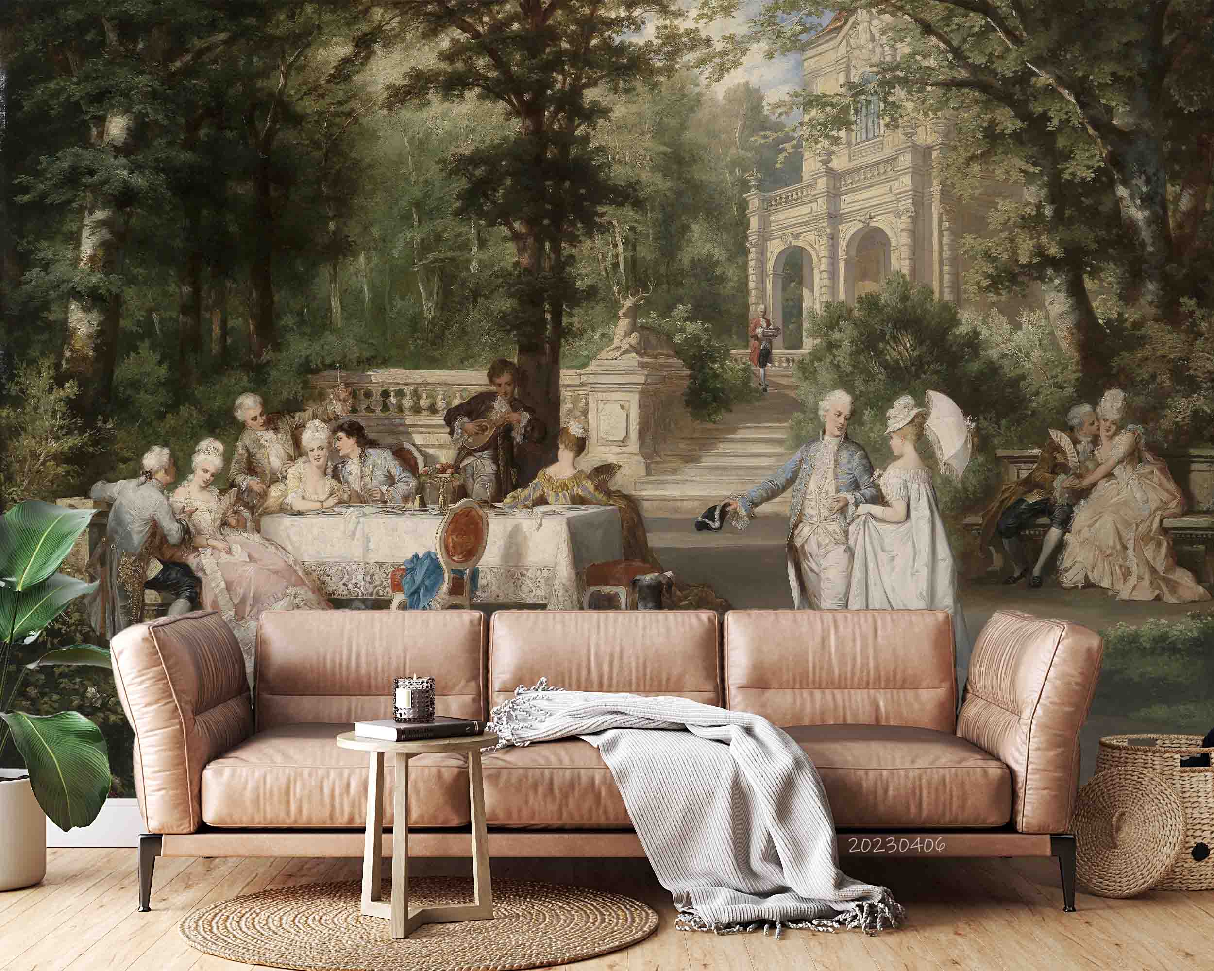 3D Europe Oil Painting Palace Park Wall Mural Wallpaper GD 5603- Jess Art Decoration