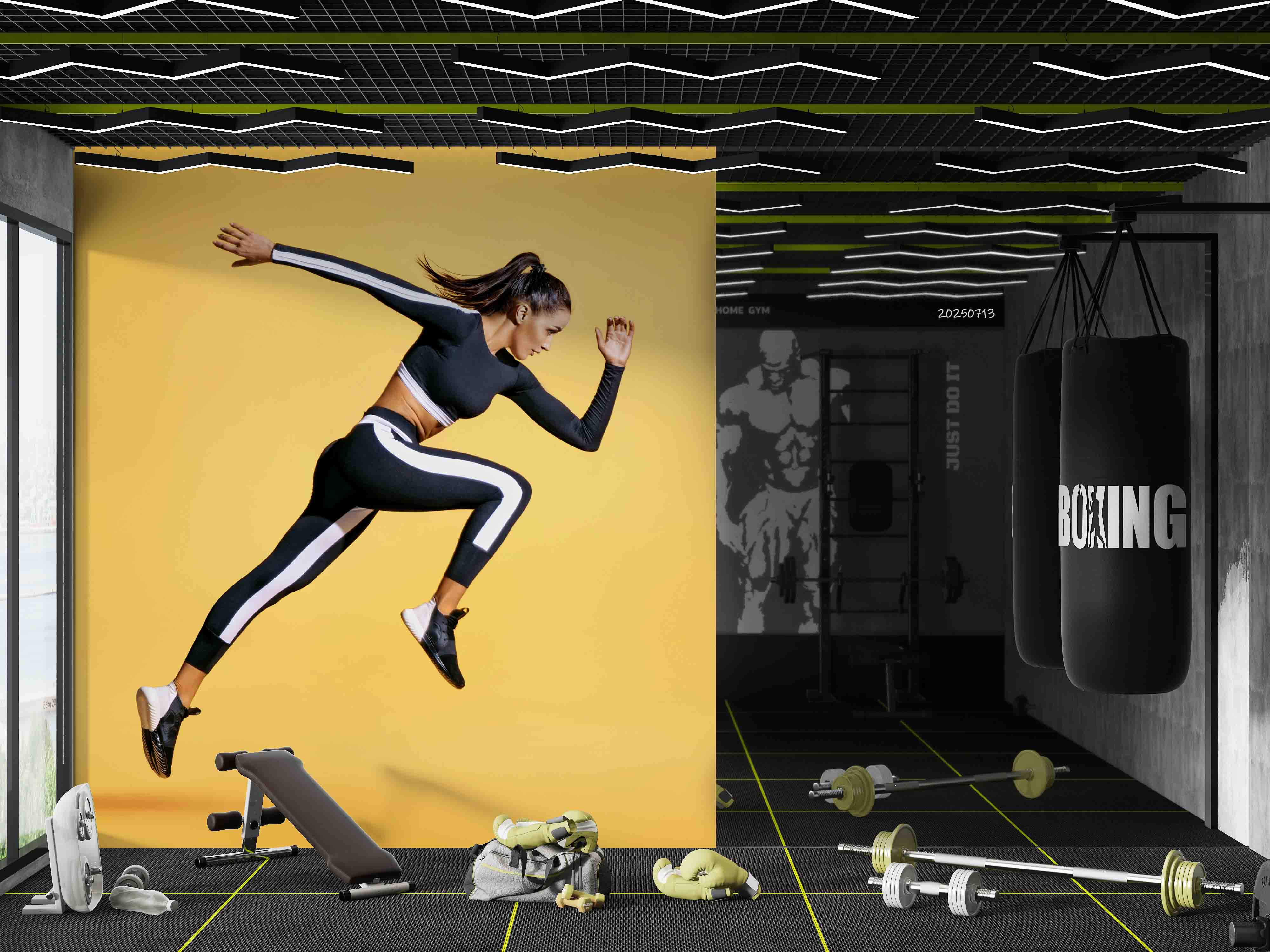 3D Gym Fitness Gymnasium Wall Mural Wallpaper 42