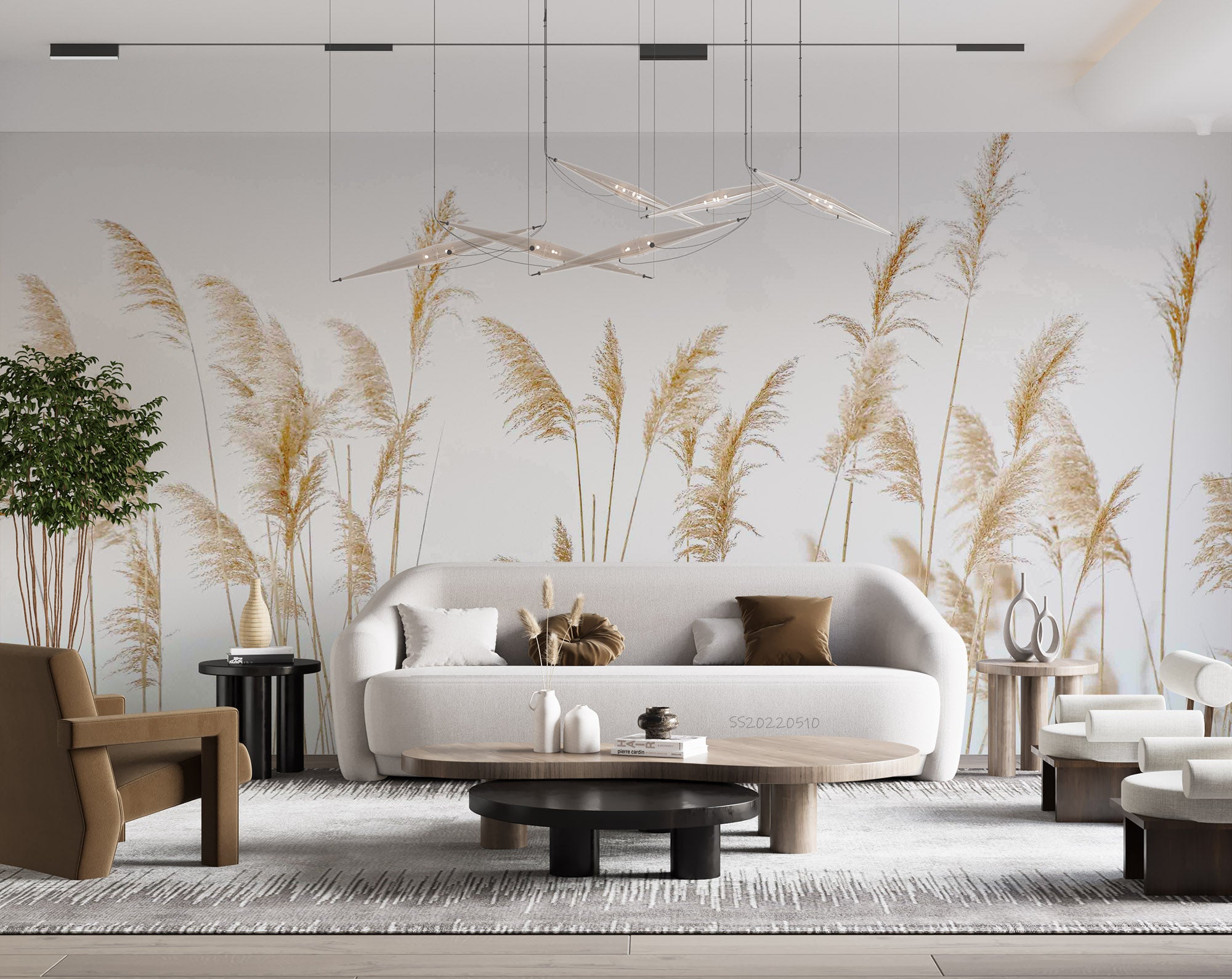 3D Vintage Plant Reed Background Wall Mural Wallpaper GD 3608- Jess Art Decoration