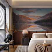 3D Hotel Inn Motel Hostel Resort Manor Scenery Lake Mountains Wall Mural Wallpaper 6