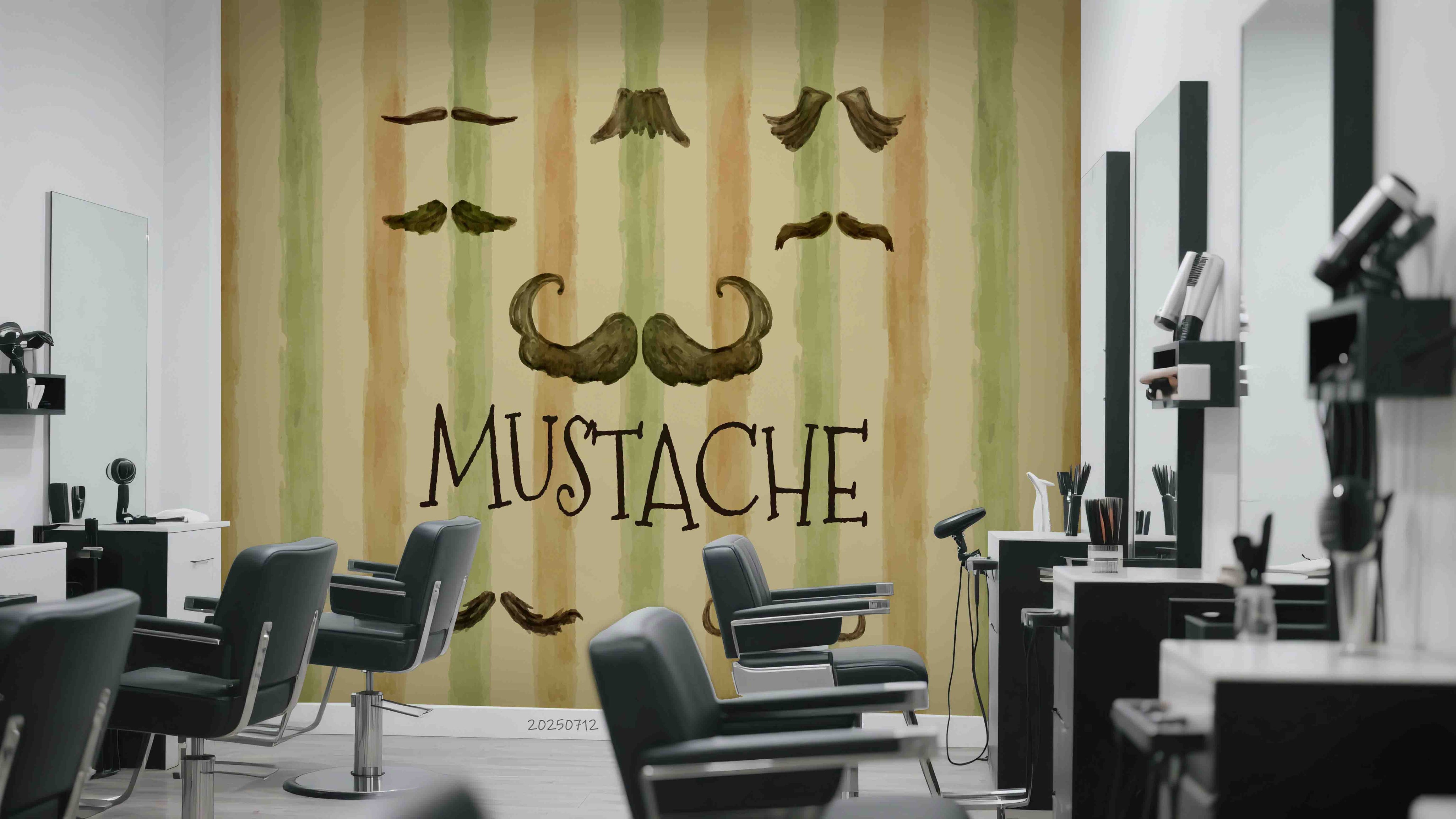 3D Barber Shop Hair Salon Wall Mural Wallpaper 0