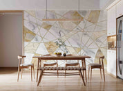 3D Marble Ellipse Rhombus Triangle Line Wall Mural Wallpaper YXL 563