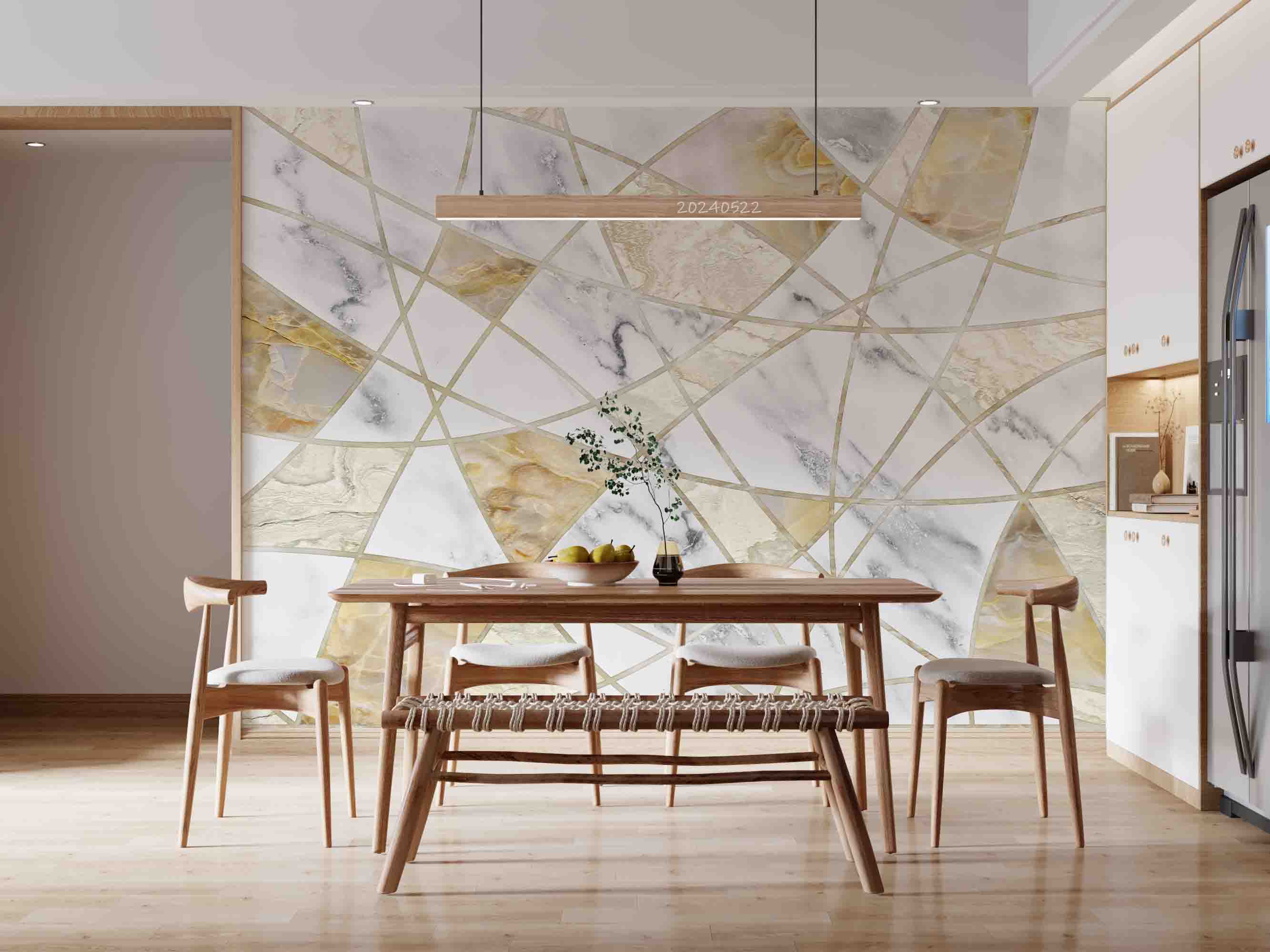 3D Marble Ellipse Rhombus Triangle Line Wall Mural Wallpaper YXL 563