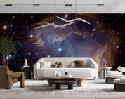 3D Star Cloud Night Sky Silhouette Branch Tree Wall Mural Wallpaper GD 4496- Jess Art Decoration